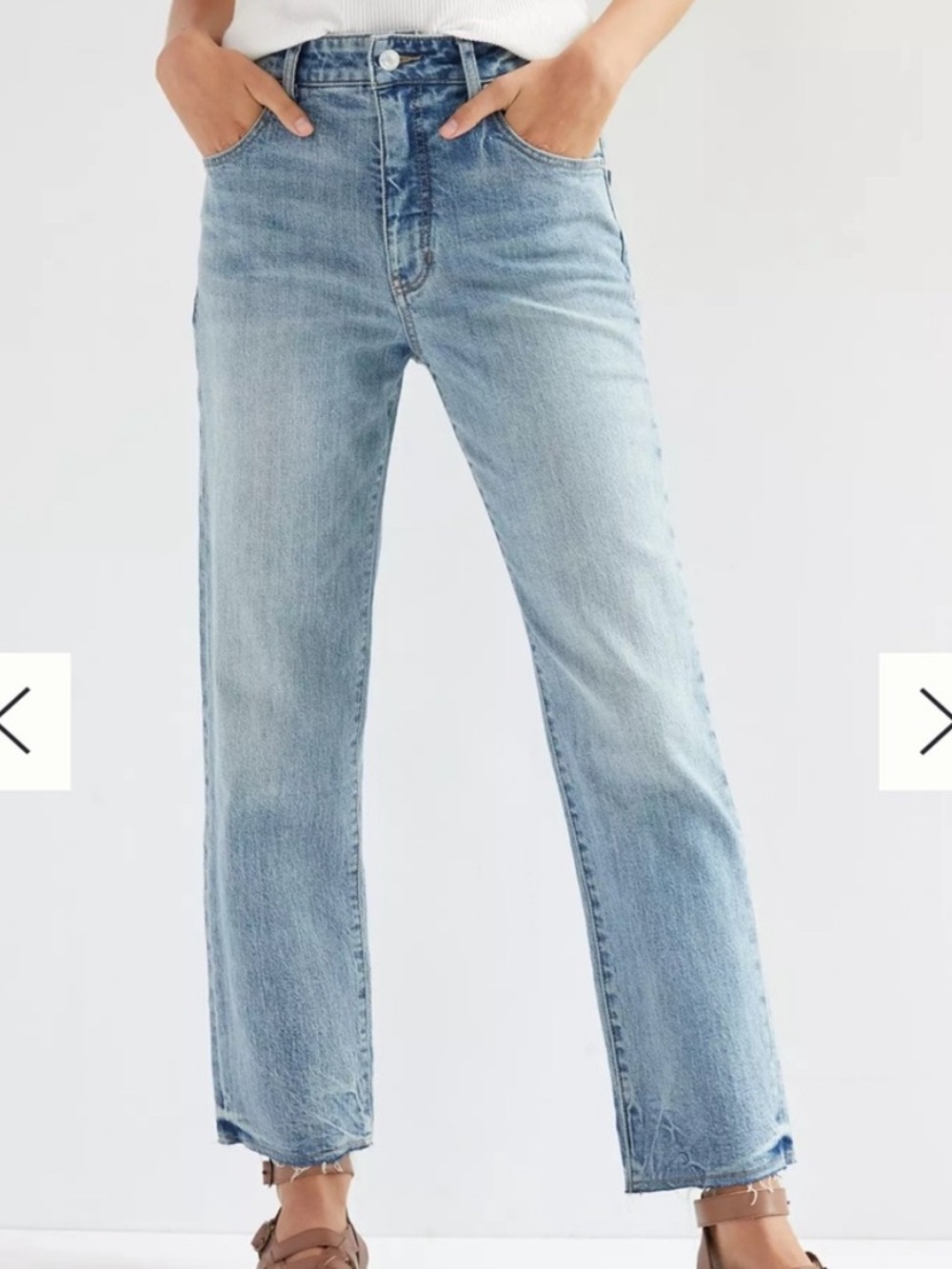 Anthropologie Pilcro The Vintage Straight Jeans Denim Light Wash 26